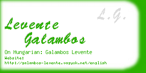 levente galambos business card